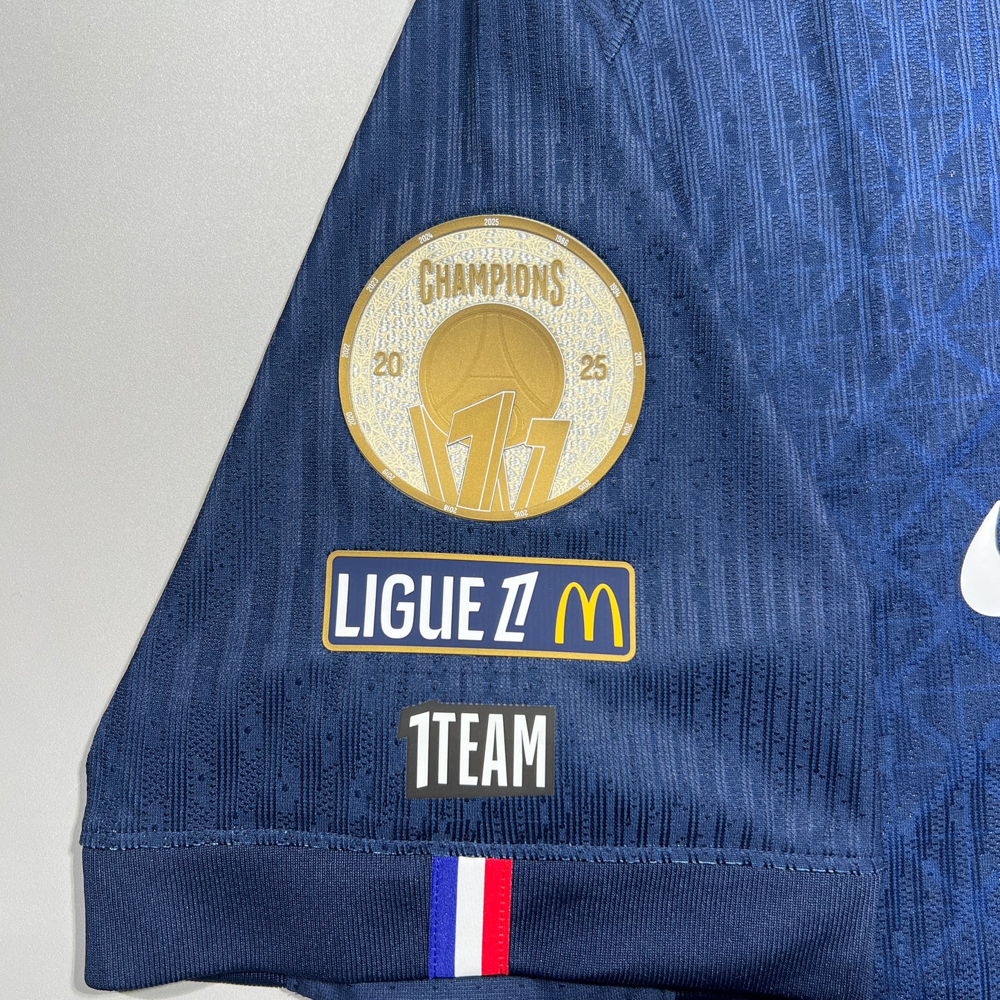 Official #10 O. Dembele 25/26 Paris Saint-Germain Home Authentic Shirt Ligue 1 Full Patch Size L
