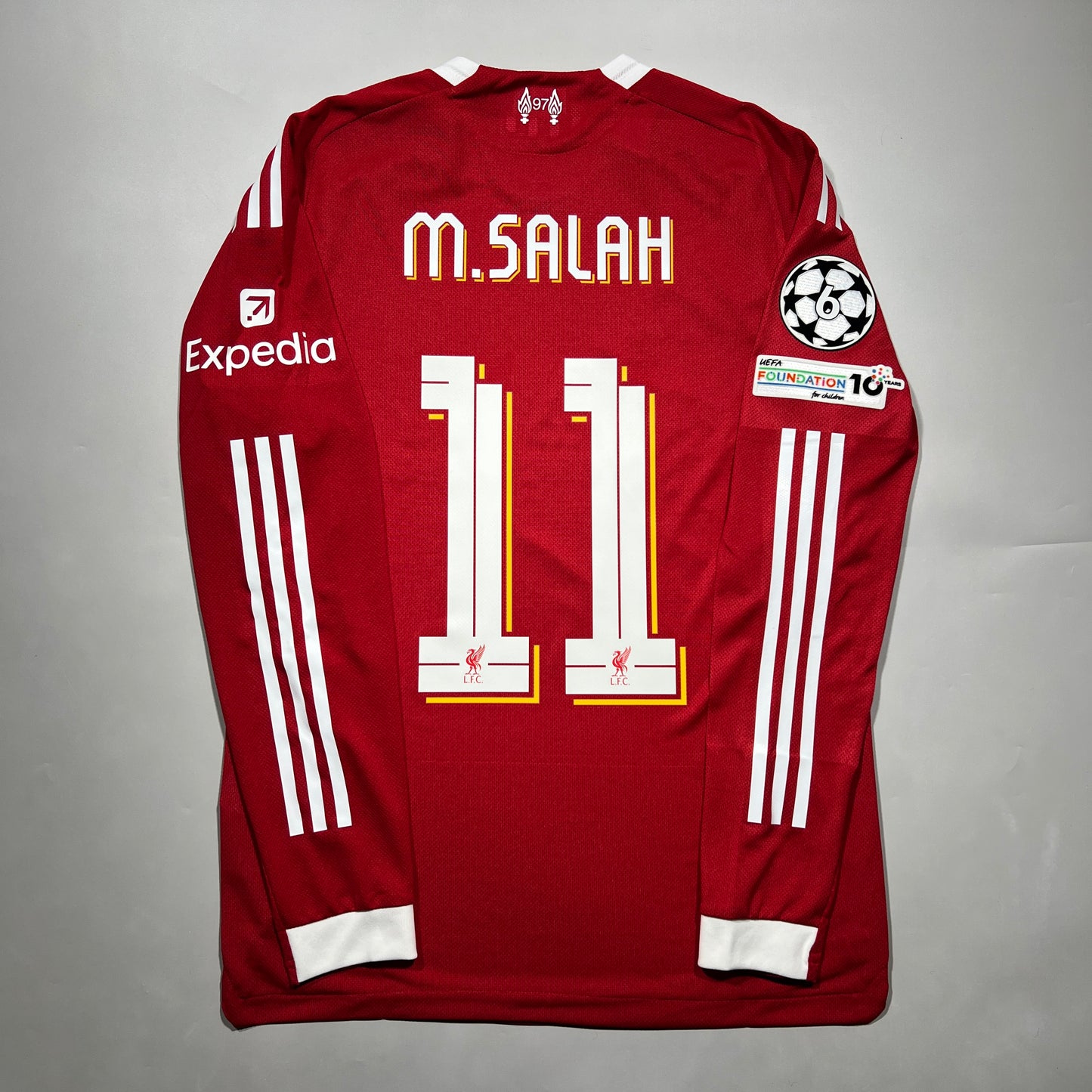 Official #11 M.Salah 25/26 Liverpool Home Authentic Shirt Long Sleeve UCL