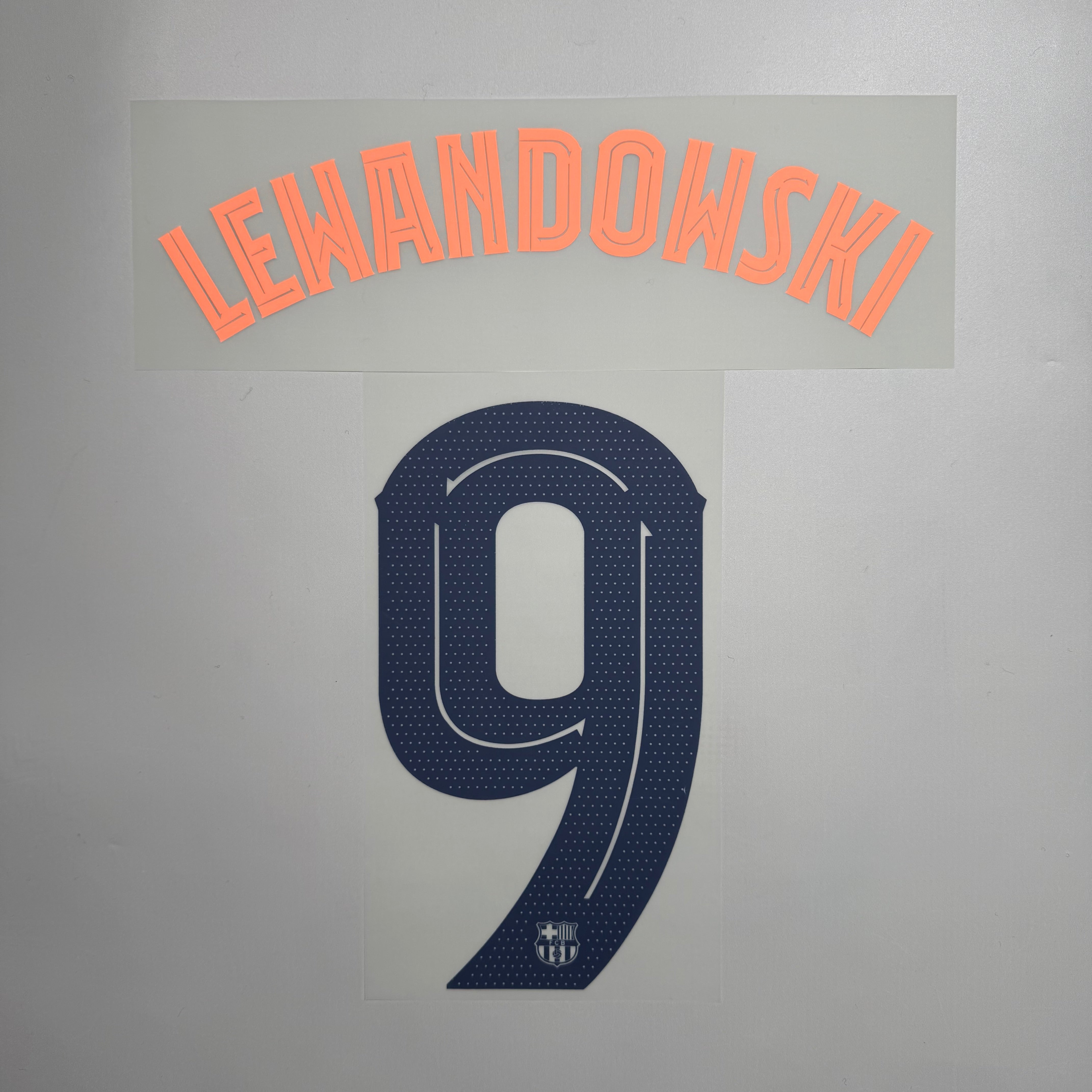Carter Lewandowski Official #9 Lewandowski 25/26 Barcelona 3rd Name & Number set Club Fon ...