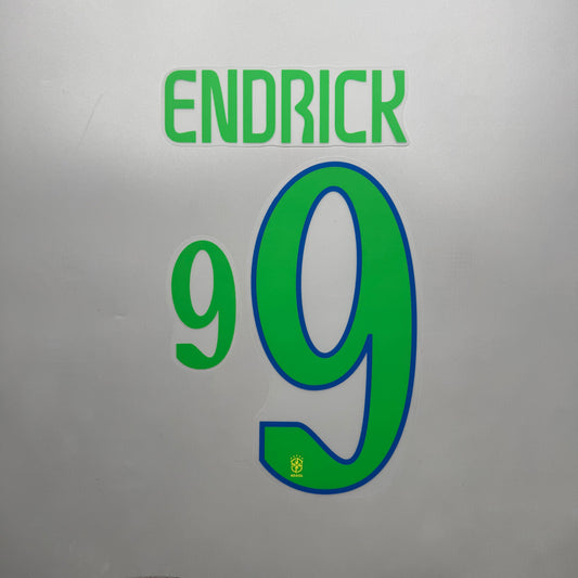 #9 Endrick 2024 Brazil Home Name & Number set Official