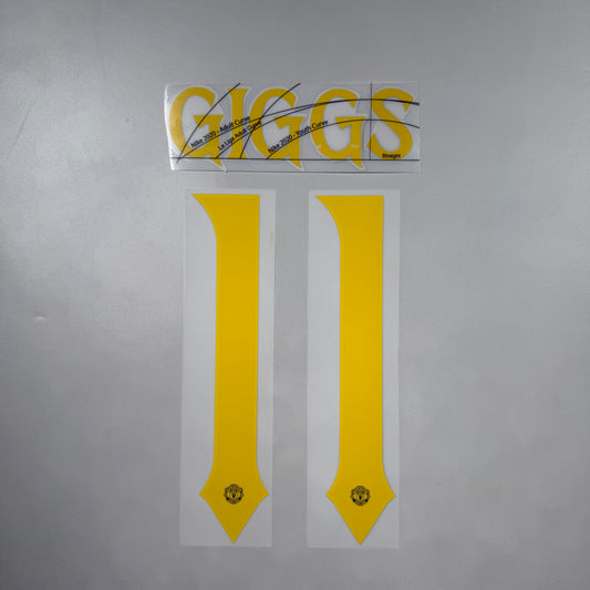 Official #11 Giggs 25/26 Manchester United 3rd Name and Number set Club Font