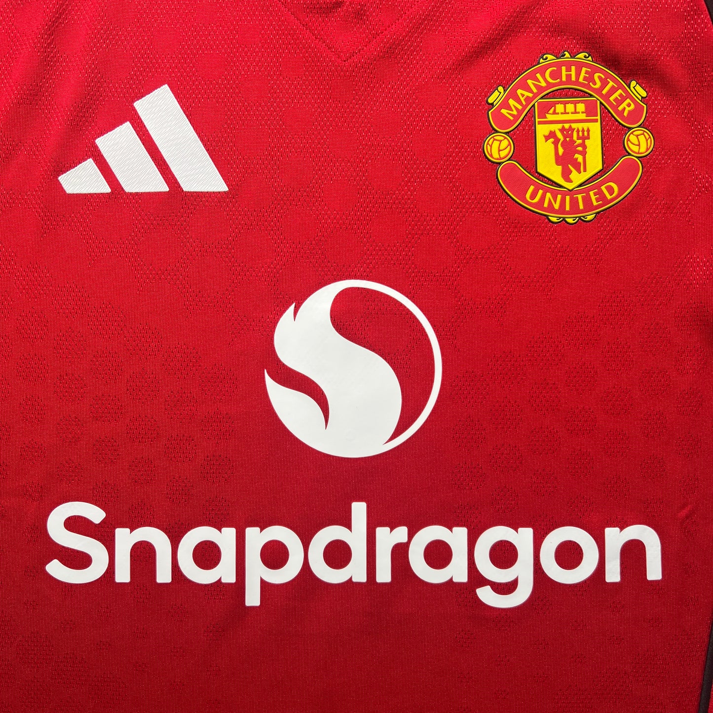 Official #8 B.Fernandes 25/26 Manchester United Home Authentic Shirt Long Sleeve