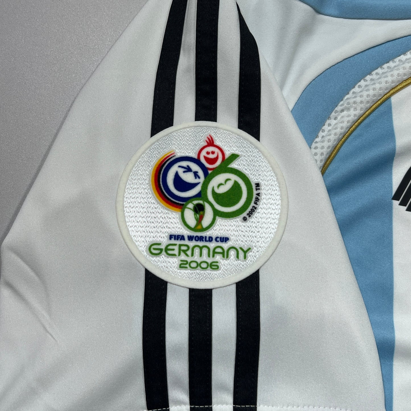Official #19 Messi 2006 Argentina Home Stadium Shirt + 2006 FIFA World Cup Patch Germany