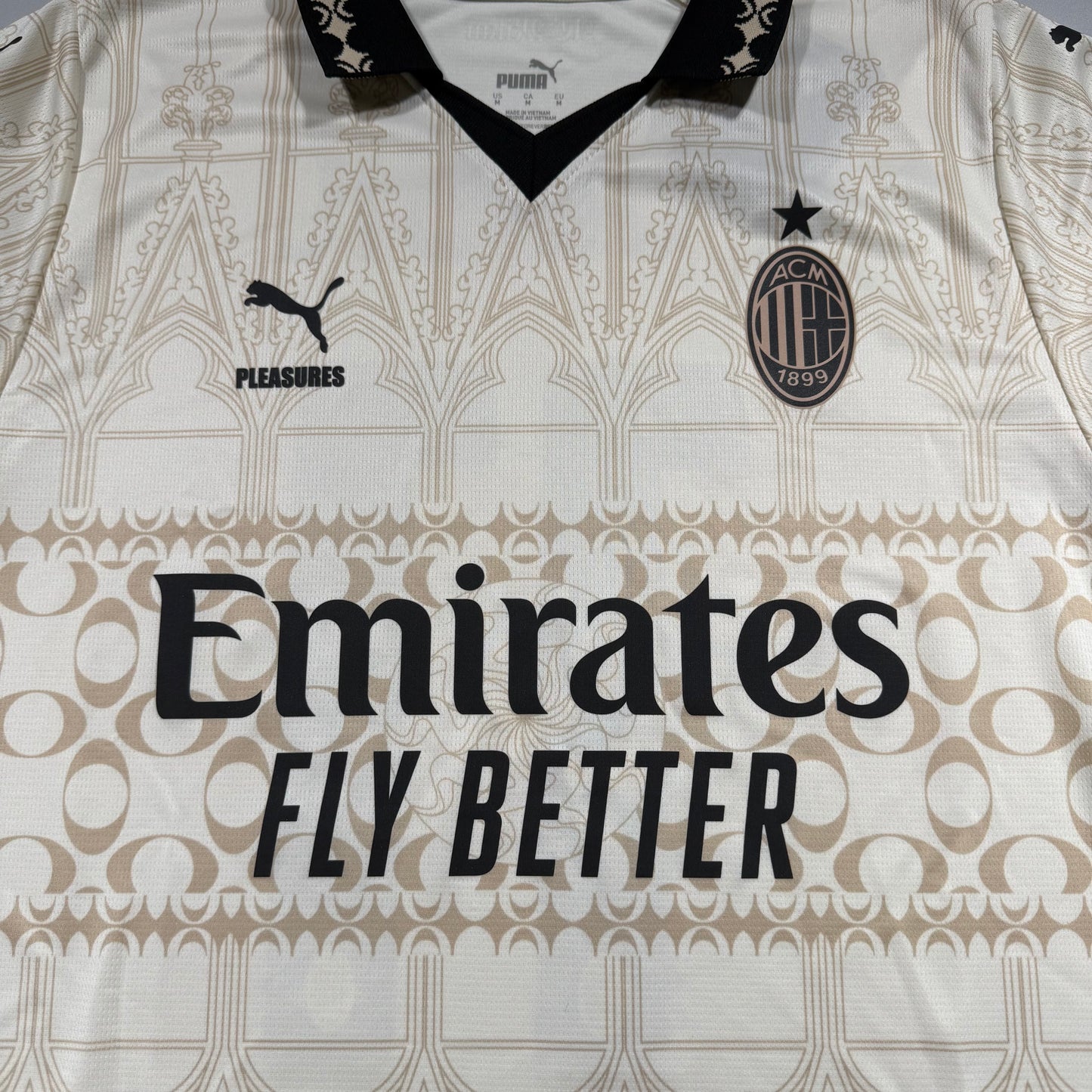 Official #11 Pulisic 23/24 AC Milan×Pleasures 4th Stadium Shirt