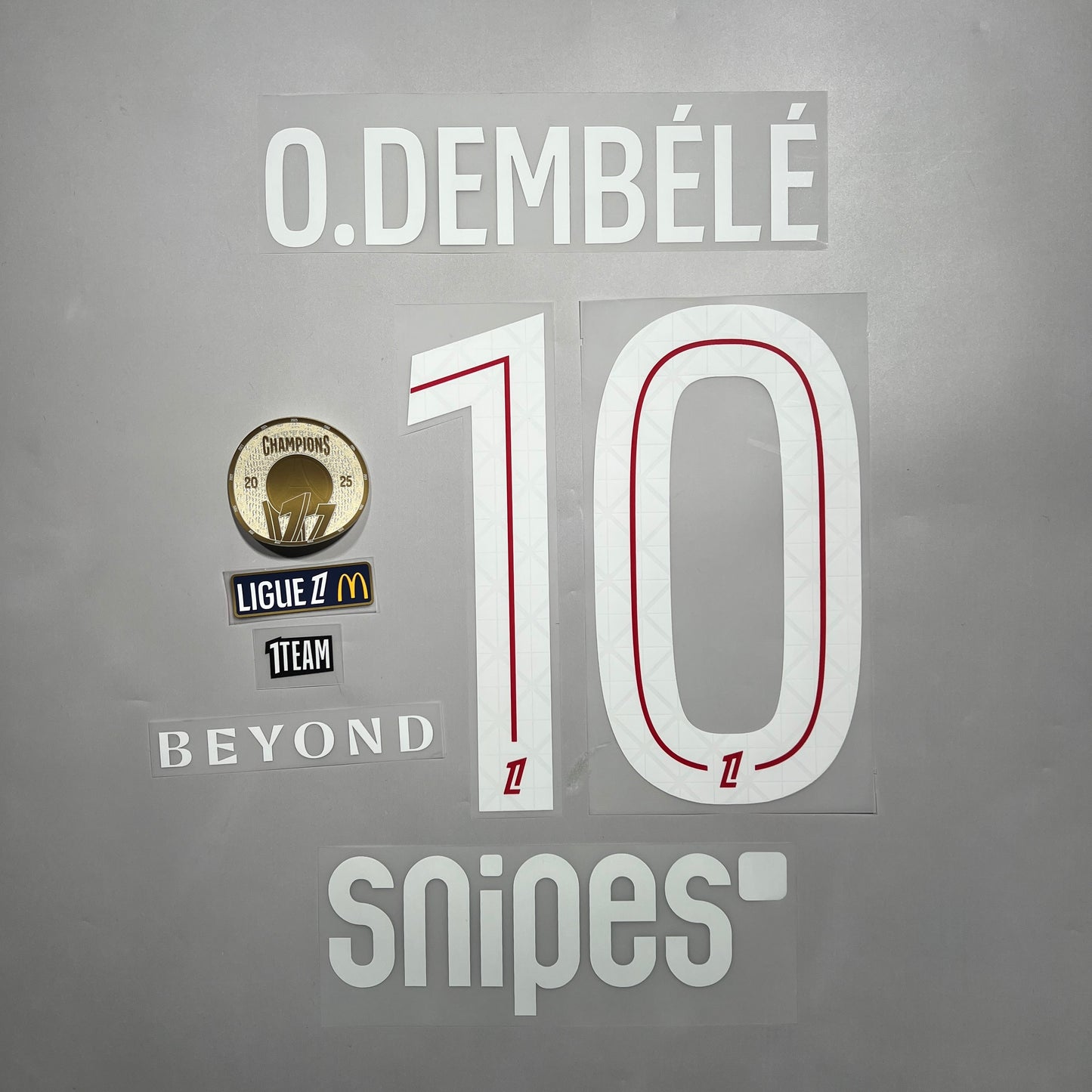 Official #10 O. Dembele 25/26 Paris Saint-Germain Home Ligue 1 Font Full Patch set