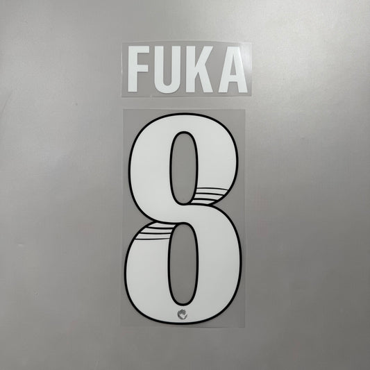 Official #8 Fuka 25/26 Liverpool Home Name and Number set League Font