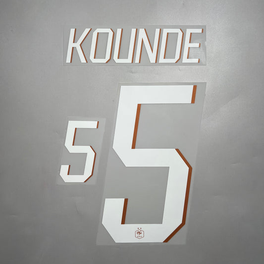 Official #5 Kounde 2026 France Home Name & Number set