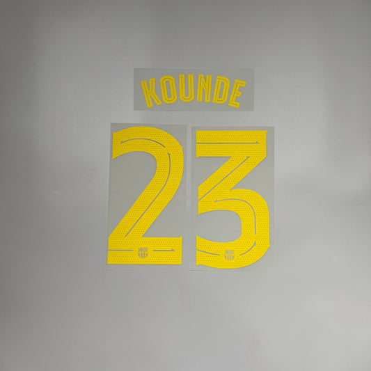 #23 Kounde | FC Barcelona Home Name & Number set for UCL
