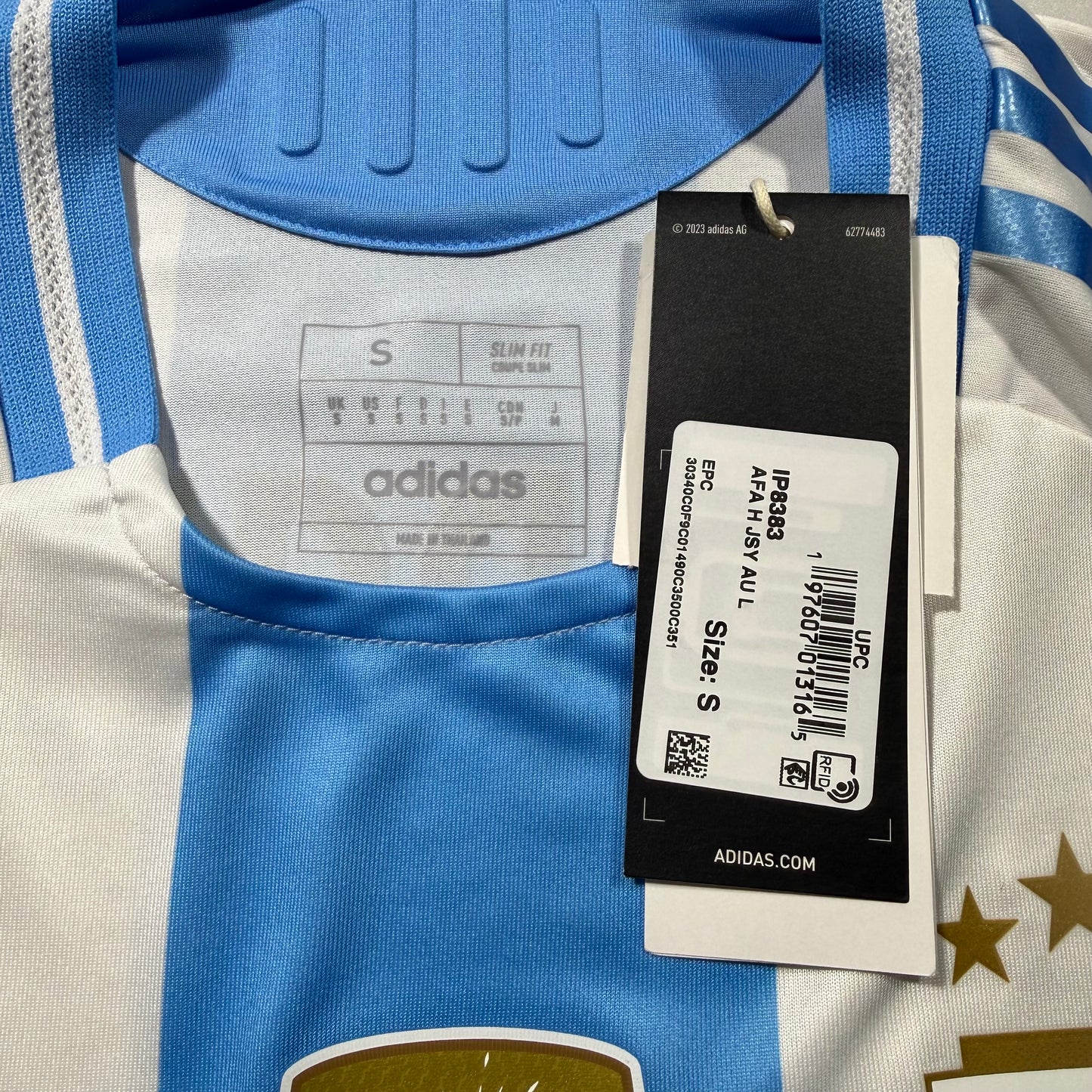 Official #7 De Paul 2024 Argentina Home Authentic Shirt 2026 FIFA World Cup Qualifier Patch Size S（JP:M）
