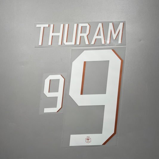 Official #9 Thuram 2026 France Home Name & Number set