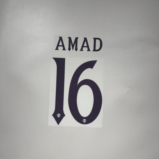 #16 Amad 25/26 Manchester United Away Name & Number set
