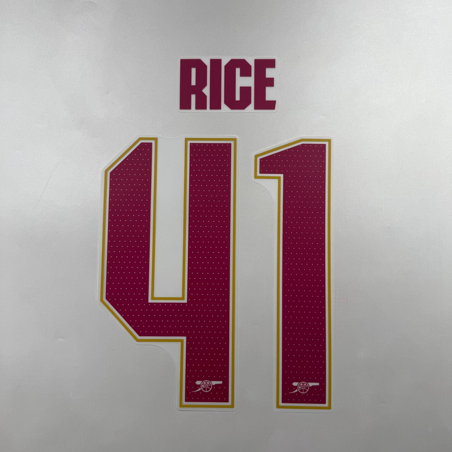 Official #41 Rice 25/26 Arsenal 3rd Name & Numbet set Club Font