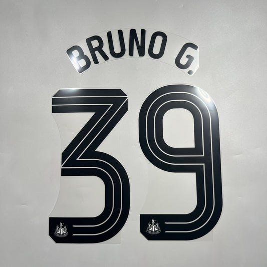 Official #39 Bruno G. 25/26 Newcastle United Home Name & Number set Club Font