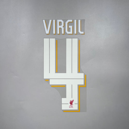 Official #4 Virgil 25/26 Liverpool Home Name & Number set