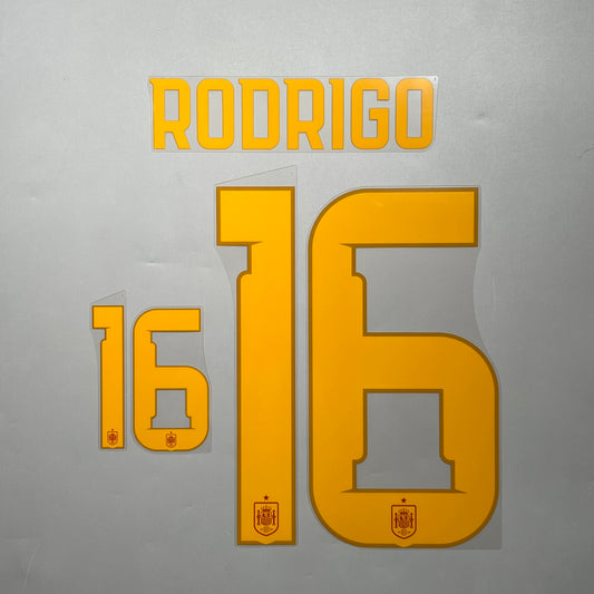 Official #16 Rodrigo 2026 Spain Home Name & Number set