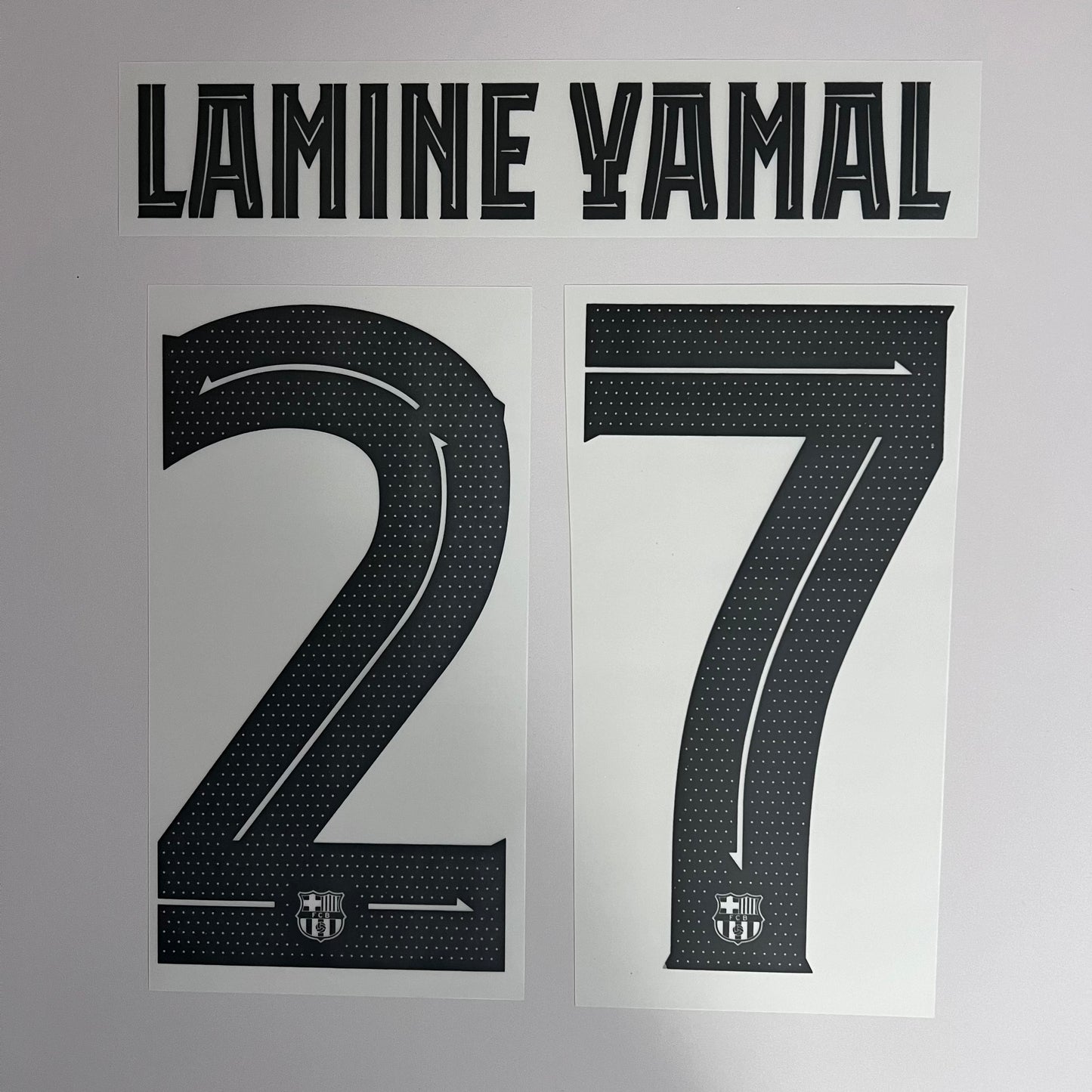 #27 Lamine Yamal 23/24 Barcelona 3rd Name & Number set Club Font