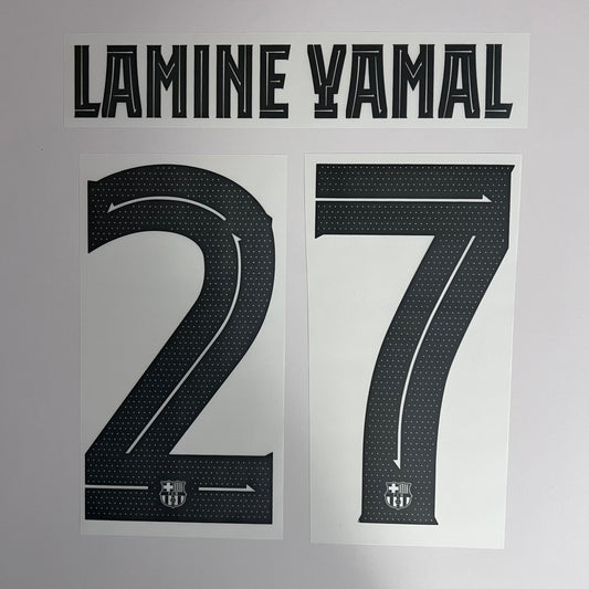 #27 Lamine Yamal 23/24 Barcelona 3rd Name & Number set Club Font