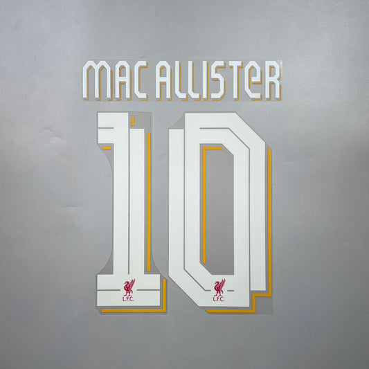 Official #10 Mac Allister 22/26 Liverpool Home Name & Number set