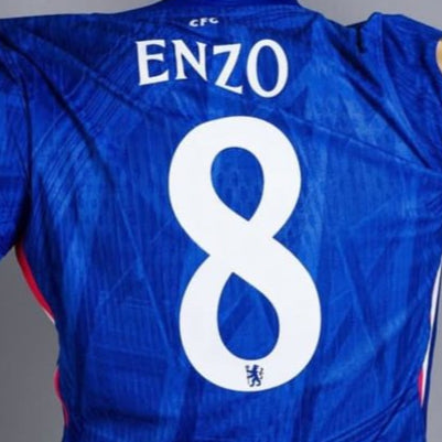 [Pre-Order] #8 Enzo | 25-26 Chelsea Home Name & Number set Club Font