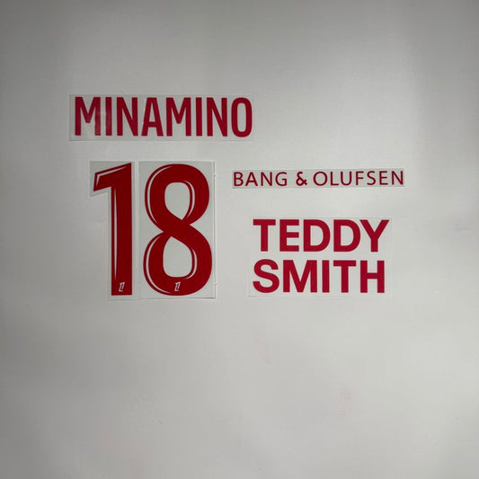 #18 Minamino | 24-25 AS Monaco Home Name & Numbe set / Sponsor Patch Pack