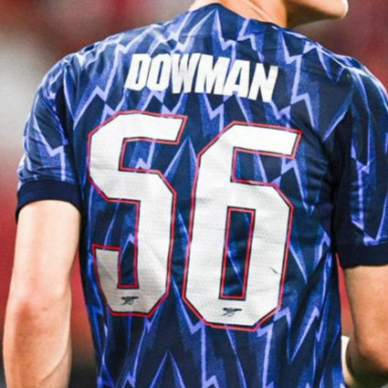 #56 Dowman 25/26 Arsenal Club font Name & Number set