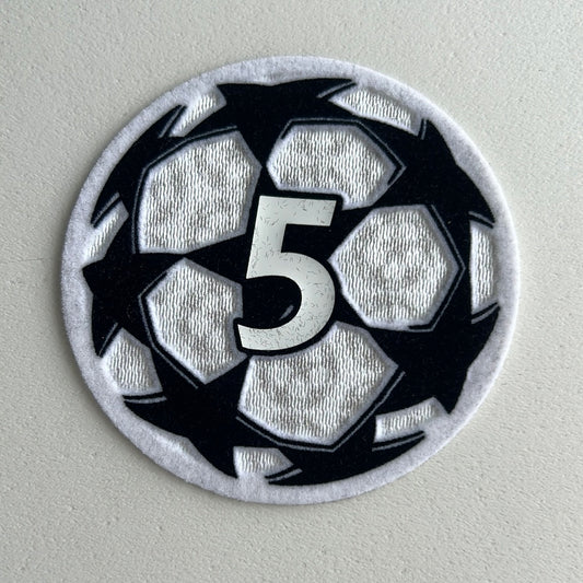 21-24 UEFA Champions League 5 Times Winners Player Issue Badge of Honour Patch