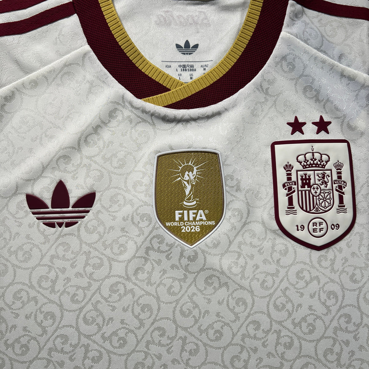 [Pre-Order] Official 2026 Spain Away Authentic 2-Star Winners Shirt Adidas KF4412