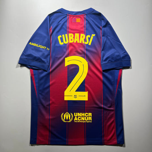 Official #2 Cubarsi 25/26 FC Barcelona Home Stadium Shirt Pre-season Nike HJ4590-456