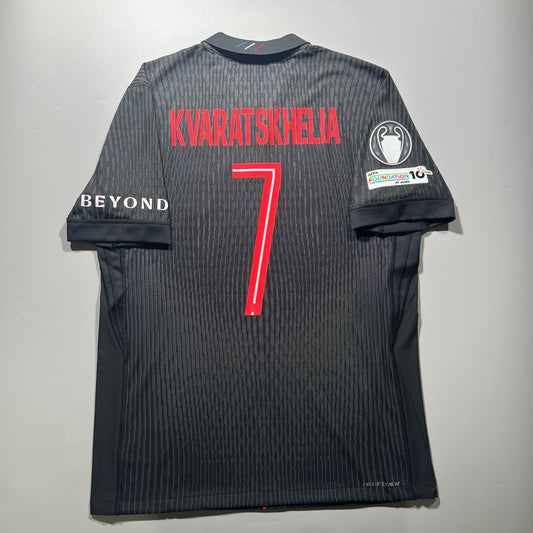 Official #7 Kvaratskhelia 25/26 Paris Saint-Germain (PSG) Fourth Authentic Jersey UCL Nike HQ4208-045