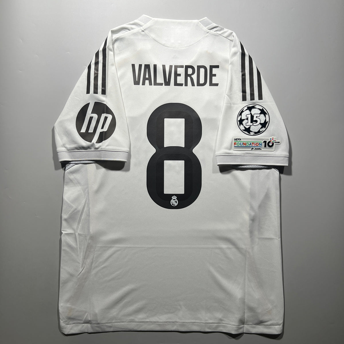 Official #8 Valverde 25/26 Real Madrid Home Authentic Shirt UCL EU Edition Adidas JV5918