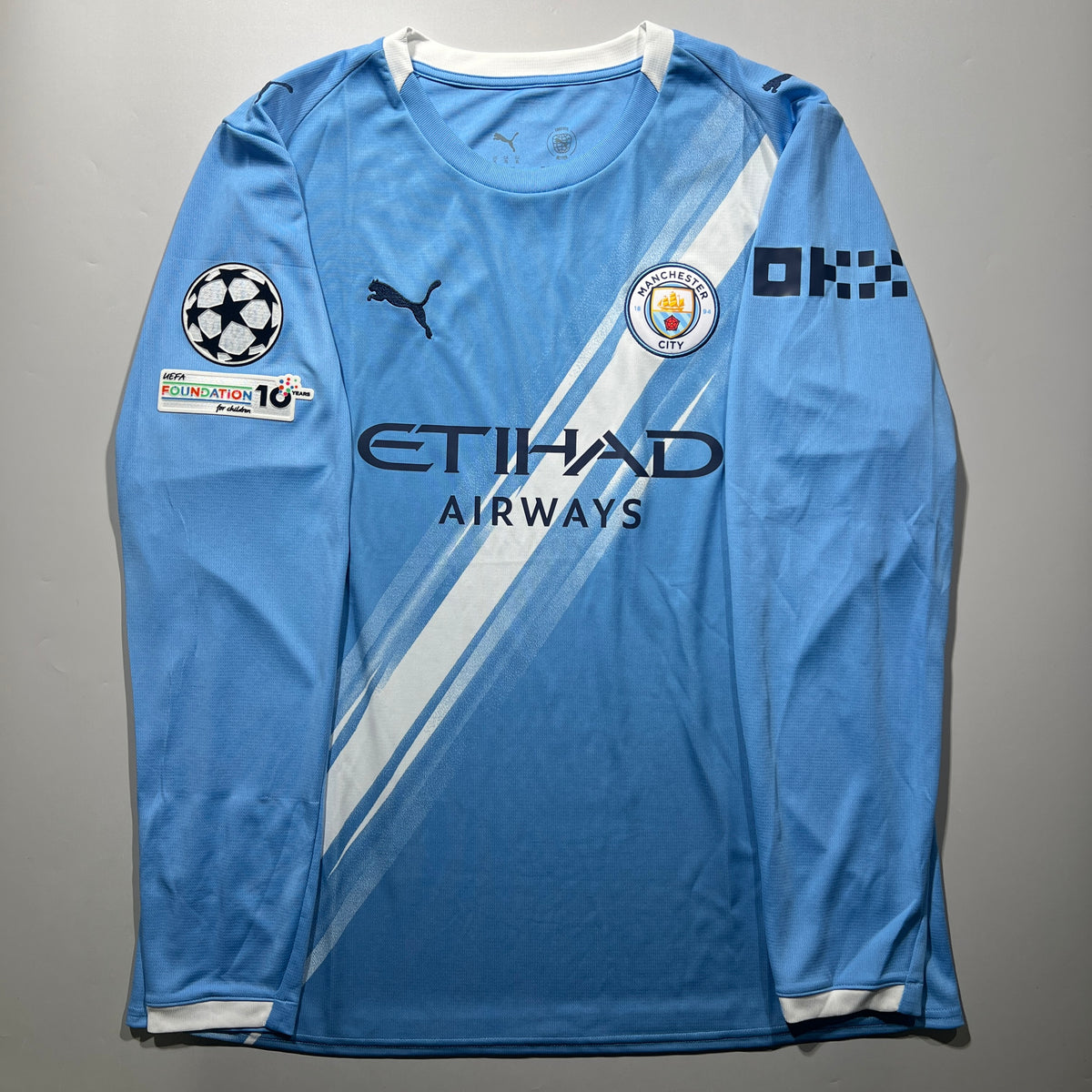 Official #7 Marmoush 25/26 Manchester City Home Stadium Long Sleeve Shirt UCL Puma 780339_01