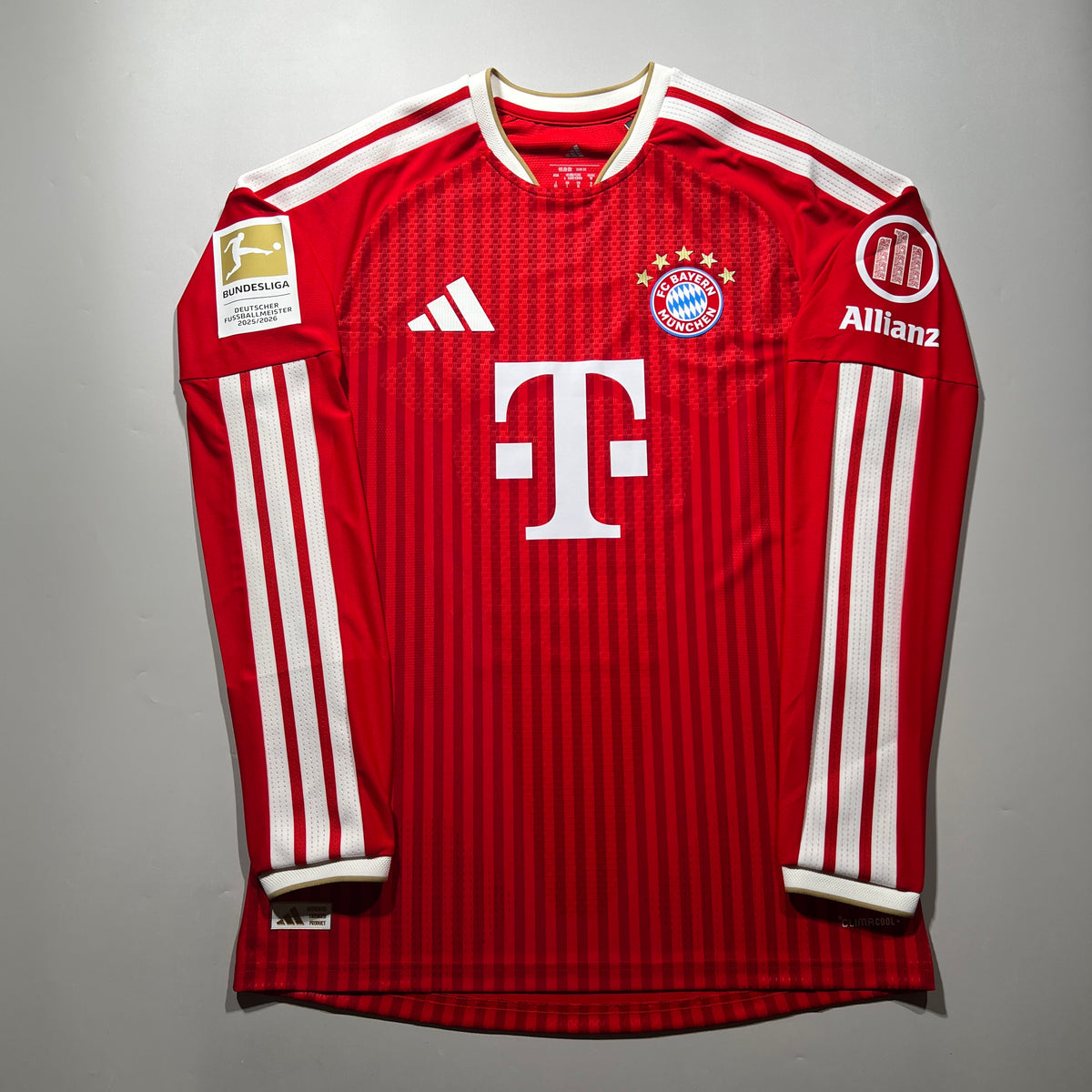 Official #17 Olise 26/27 FC Bayern Munich Home Authentic Long Sleeve Shirt Bundesliga Adidas KE8584