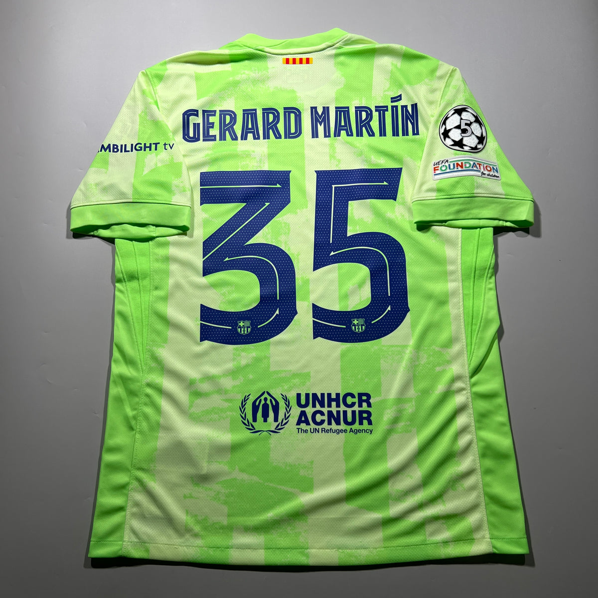 Official #35 Gerard Martin 24/25 FC Barcelona Third Stadium Shirt UCL Nike FQ2022-701
