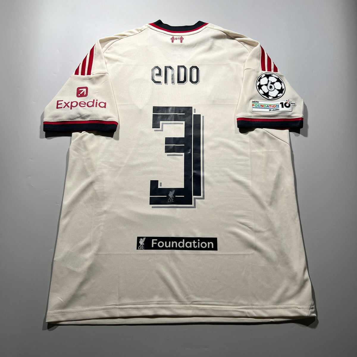 Official #3 Endo 25/26 Liverpool FC Away Stadium Shirt UCL EU Edition Adidas JV6487