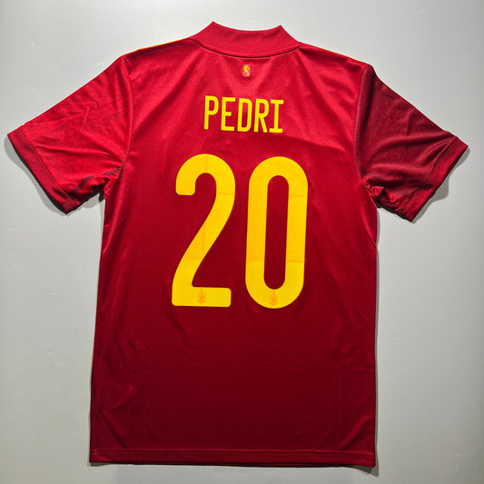 Official #20 Pedri 2020 Spain Home Stadium Shirt Adidas Friendly Match FR8361