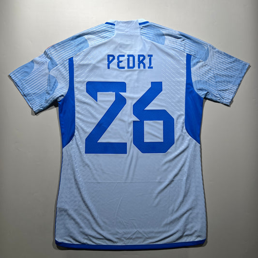 Official #26 Pedri 2022 Spain Away Authentic Shirt Adidas World Cup HE2024