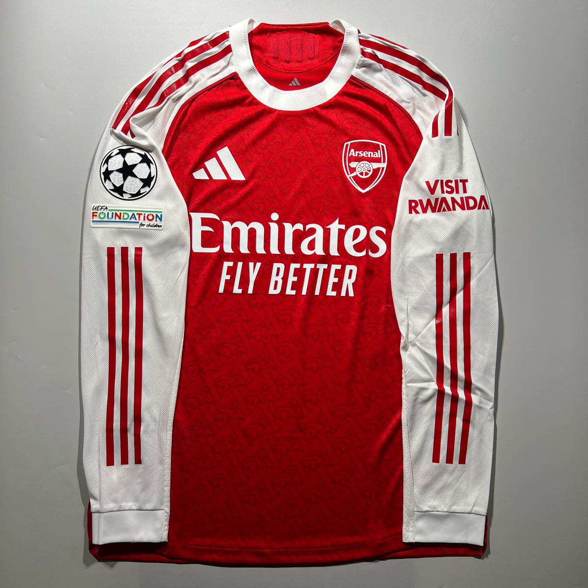 Official #29 Havertz 25/26 Arsenal Home Authentic Long Sleeve Shirt UCL Final EU Edition Adidas JJ1833