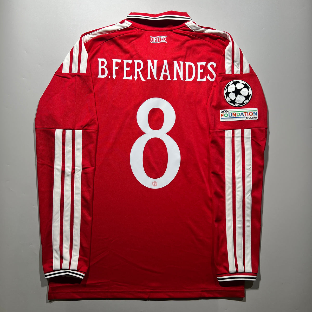 Official #8 B.Fernandes 26/27 Manchester United Home Stadium Long Sleeve Shirt UCL Adidas KC4773