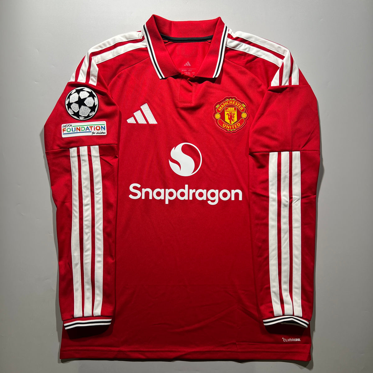 Official #8 B.Fernandes 26/27 Manchester United Home Stadium Long Sleeve Shirt UCL Adidas KC4773