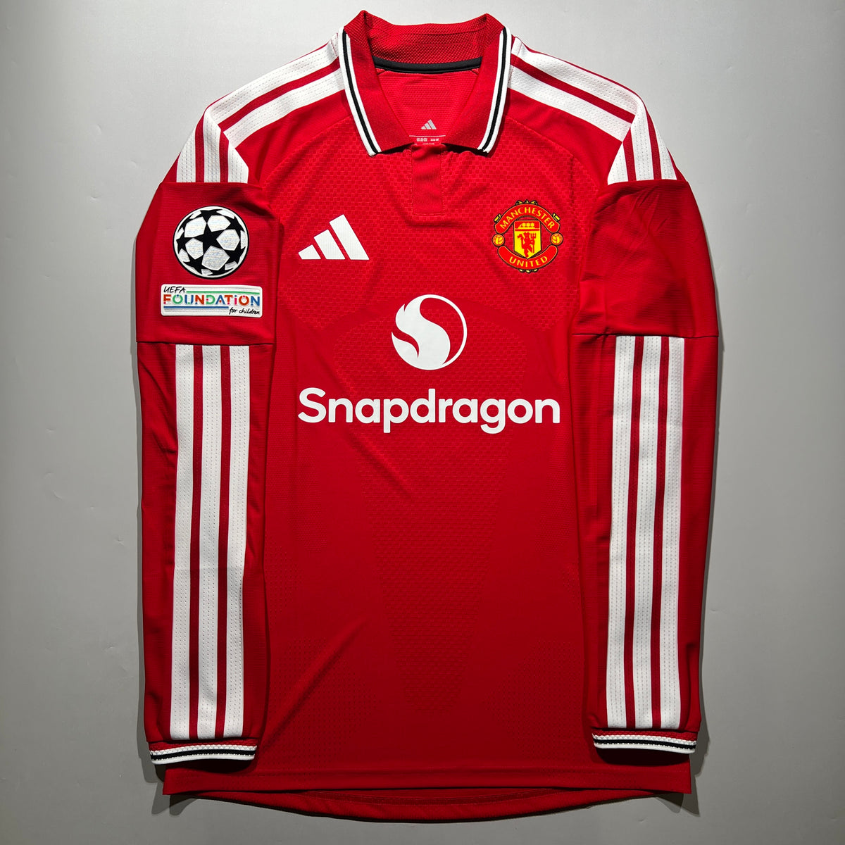 Official #8 B.Fernandes 26/27 Manchester United Home Authentic Long Sleeve Shirt UCL Adidas KC4803