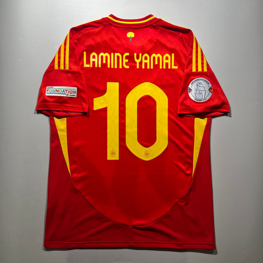 Official #10 Lamine Yamal 2024 Spain Home Stadium Shirt UEFA Nations League Adidas IP9331