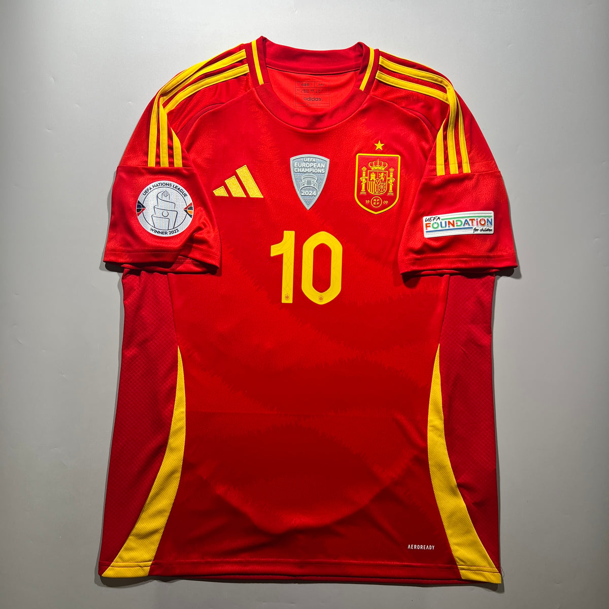 Official #10 Lamine Yamal 2024 Spain Home Stadium Shirt UEFA Nations League Adidas IP9331
