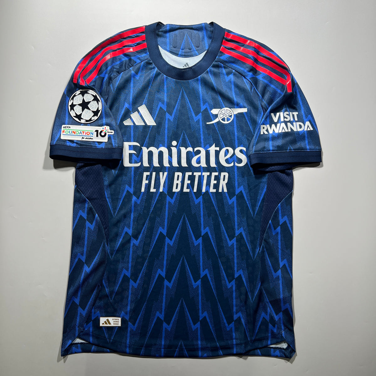 Official #41 Rice 25/26 Arsenal Away Authentic Shirt UCL EU Edition Adidas JI9510