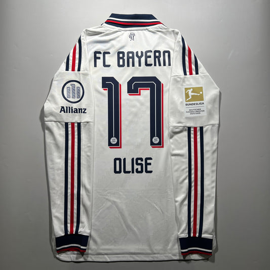 Official #17 Olise 26/27 FC Bayern Munich Away Authentic Long Sleeve Shirt Bundesliga Adidas KE8583