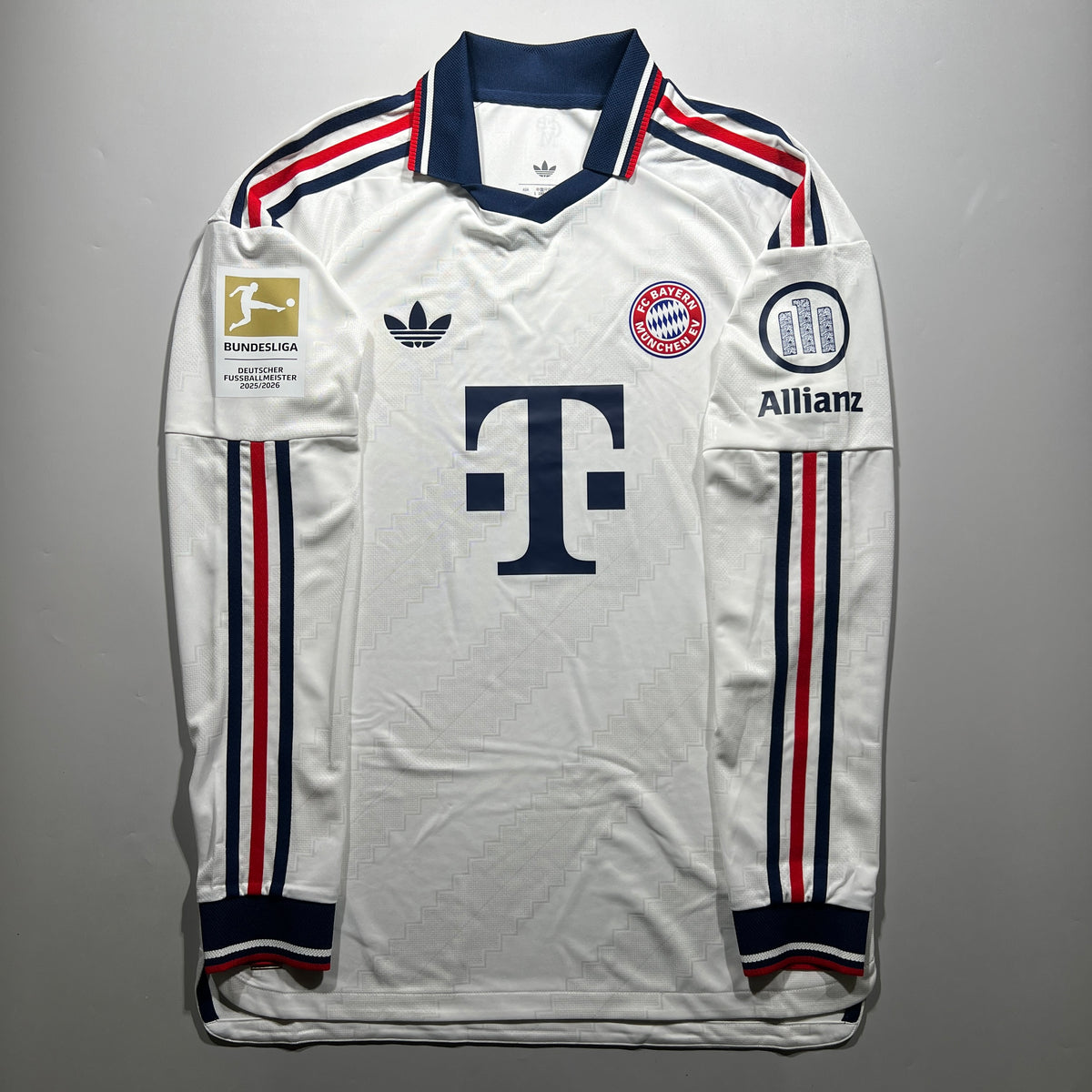Official #17 Olise 26/27 FC Bayern Munich Away Authentic Long Sleeve Shirt Bundesliga Adidas KE8583