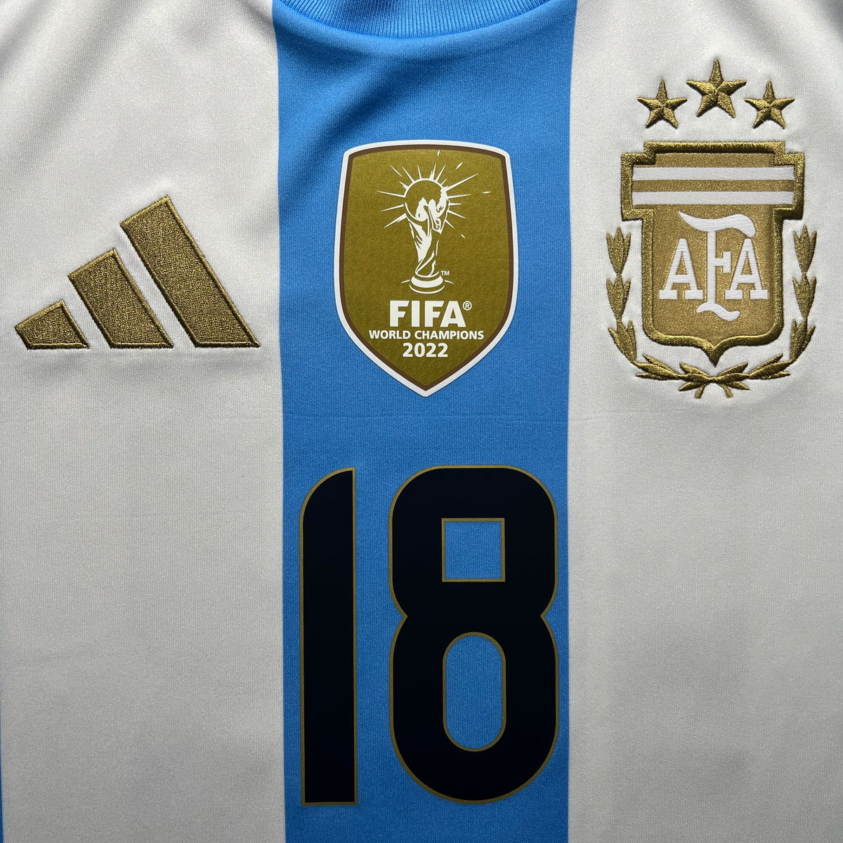 Official #18 Nico Paz 2024 Argentina Home Stadium Shirt FIFA World Cup 2026 Qualifiers Adidas IP8409