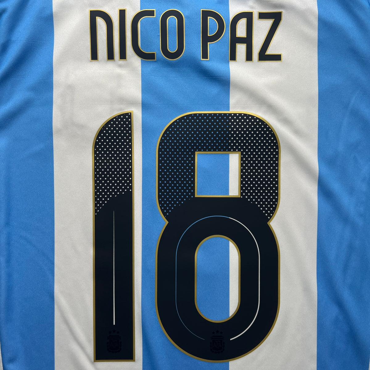 Official #18 Nico Paz 2024 Argentina Home Stadium Shirt FIFA World Cup 2026 Qualifiers Adidas IP8409