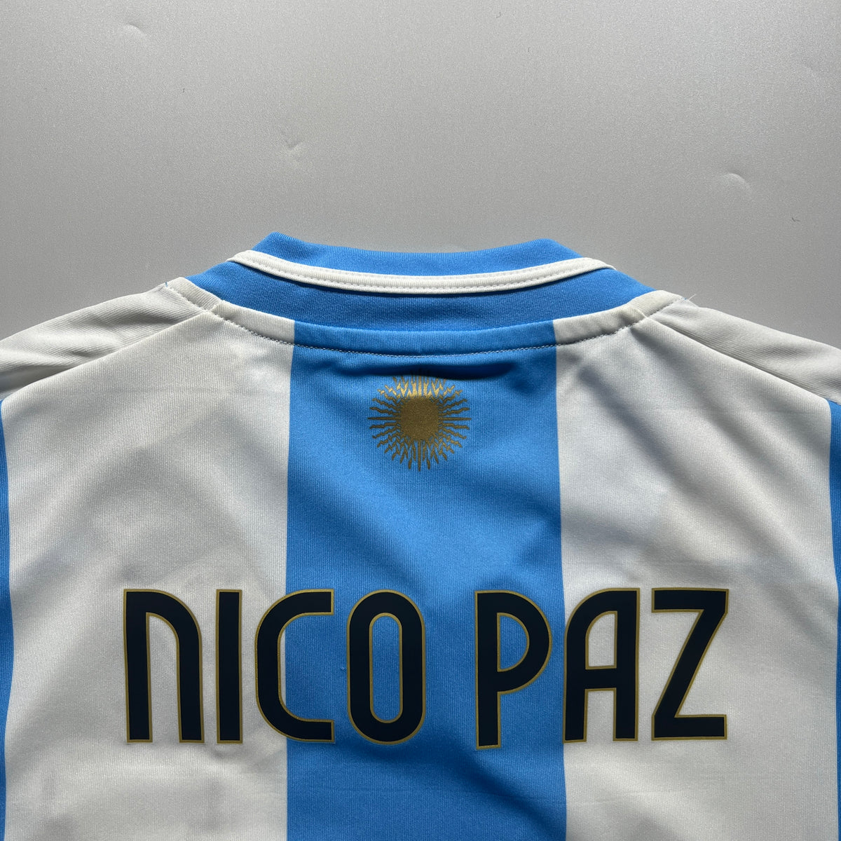 Official #18 Nico Paz 2024 Argentina Home Stadium Shirt FIFA World Cup 2026 Qualifiers Adidas IP8409