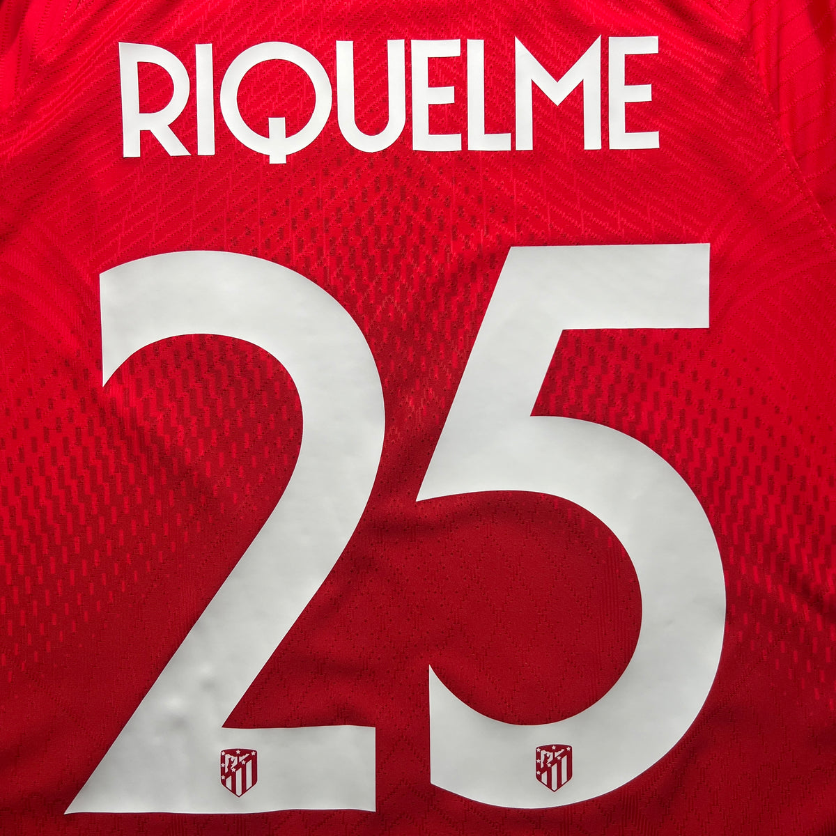 Official #25 Riquelme 23/24 Atletico Madrid Home Player Issue Long Sleeve Shirt Copa del Rey Nike FJ2612-613