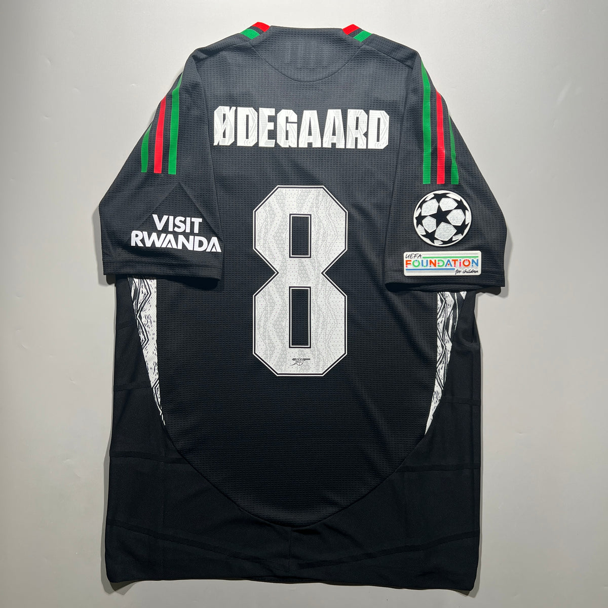 Official #8 Odegaard 24/25 Arsenal Away Authentic Shirt UEFA Champions League Adidas IT6147
